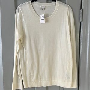J Crew teddy sweater NWT- off white crewneck size medium